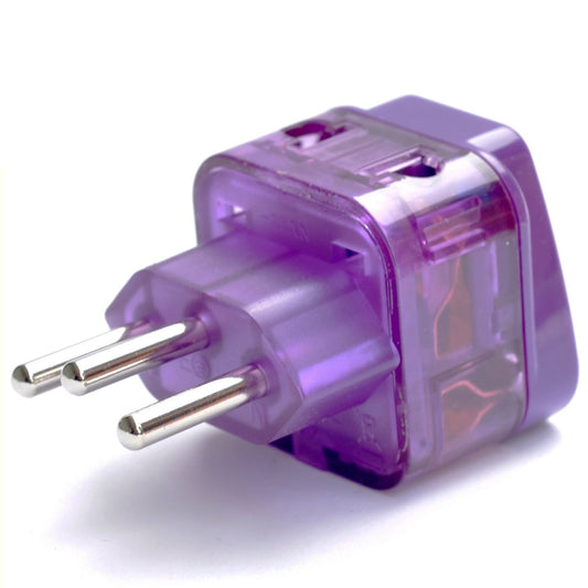 AC POWER TRAVEL ADAPTER PLUG FOR BRAZIL / WITH DUAL PLUG-IN PORTS AND SURGE PROTECTION / GROUNDED