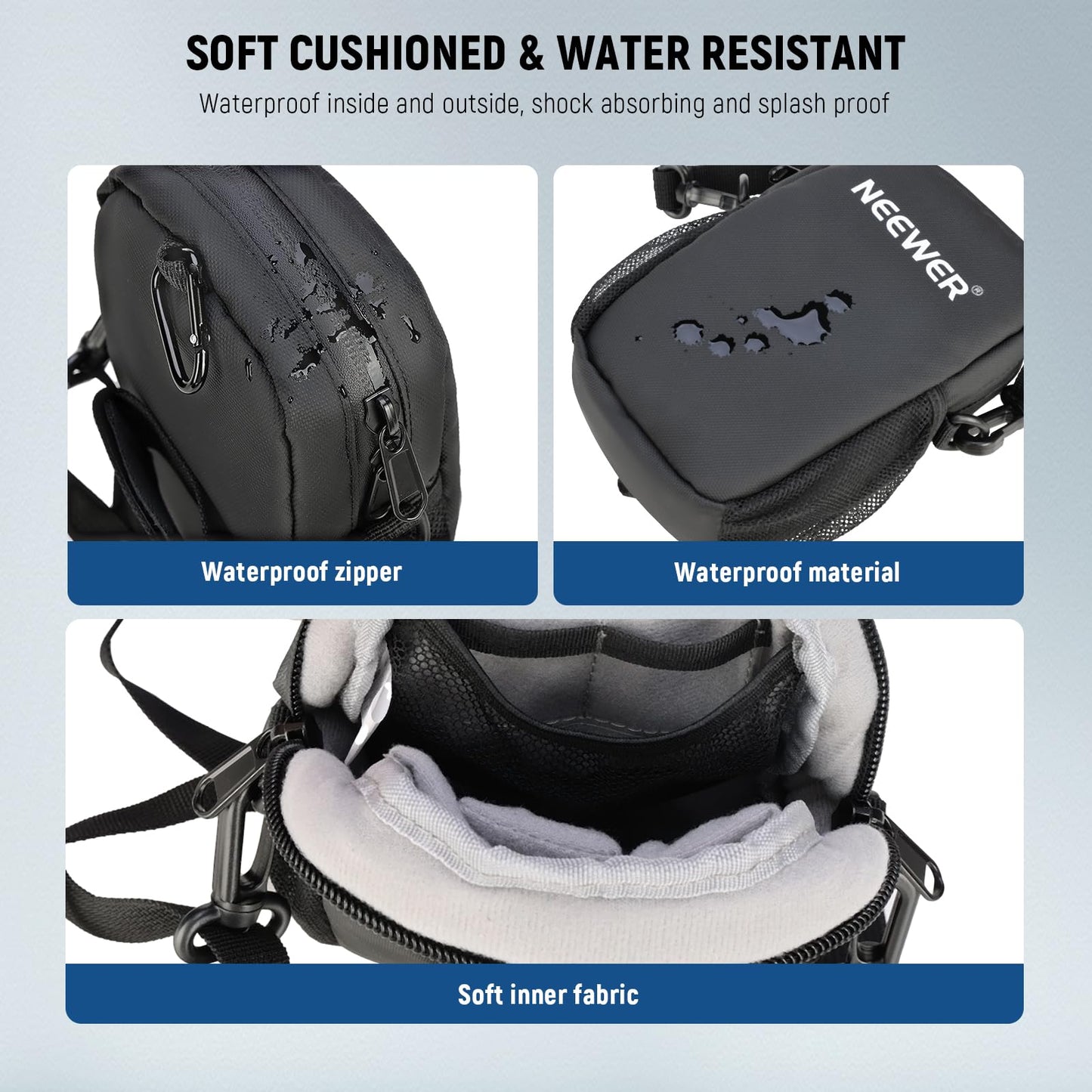 NEEWER Camera Sling Bag, Water Resistant Lightweight Compact Travel Case Crossbody for Photographers, Compatible with DJI Osmo Pocket 3 DSLR