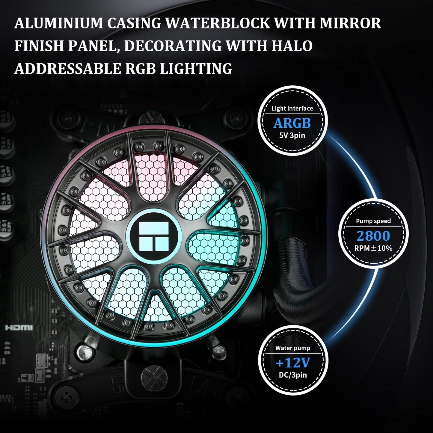 Thermalrlght Aqua Elite 360 V6 ARGB Black AIO CPU Cooler, ARGB PWM Cooler Fans with 2000RPM, for Intel Lga1150/1151/1155/1156/1200/2011/1700/1851