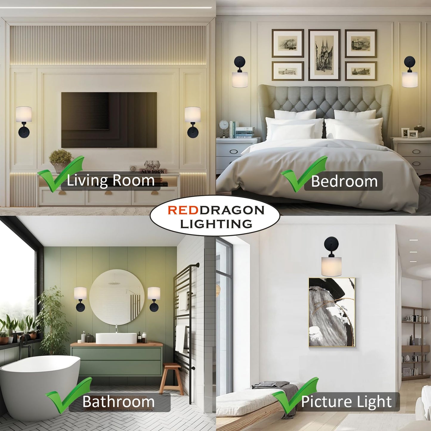 No Drill Peel and Stick Cordless Rechargeable Wall Sconces Battery Operated, Set of 2 Easy Install No Wiring Adhesive Wall Lights Home Decor Sconces