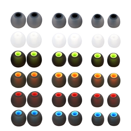 MQIMY Silicone Replacement Earbud Tips Earbud Covers Eartips Fit Most in-Ear Earbuds(Inner Hole 3.8mm -5.1mm) Headphone Earbuds Rubber Tips 18 Pairs S