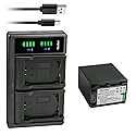 Kastar 1-Pack Battery NP-FV100 and LTD2 USB Charger Compatible with Sony NEX-VG20 NEX-VG30 NEX-VG900 HXR-MC50 HXR-MC88 HXR-NX30 HXR-NX70 HXR-NX80
