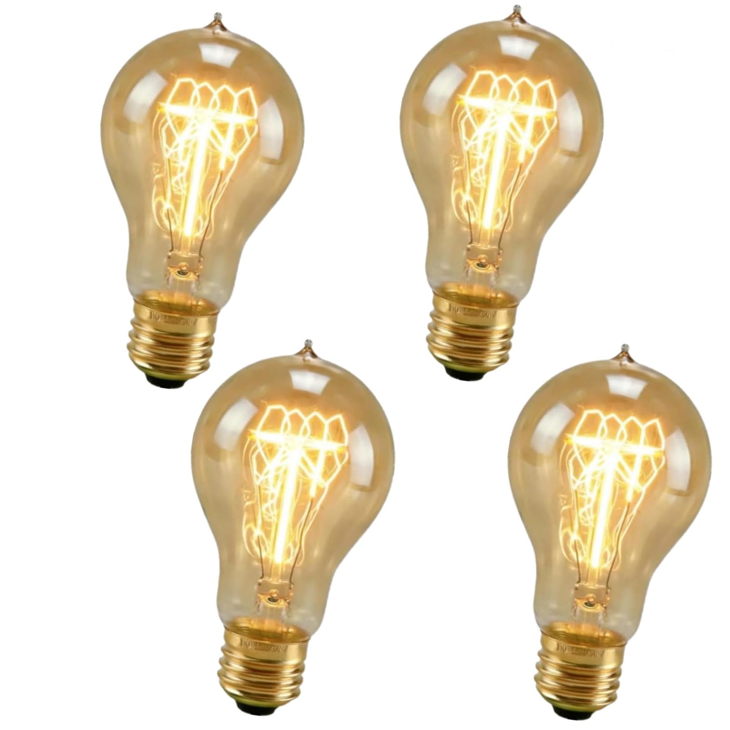 IWOPAN Incandescent Light Bulbs 40 Watt, Warm Edison Light Bulbs, Dimmable A19 Antique Vintage Old Fashioned E26 60+ Incandescent Light Bulbs (4Pack)