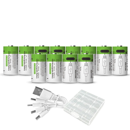 Lankoo 12pcs CR2 Battery CR15H270 CR15266 CR15270 CR2W Battery, USB/Type-C CR2 Rechargeable Batteries, High Capacity 3.7V 1100mWh 300mAh Cycle Times…