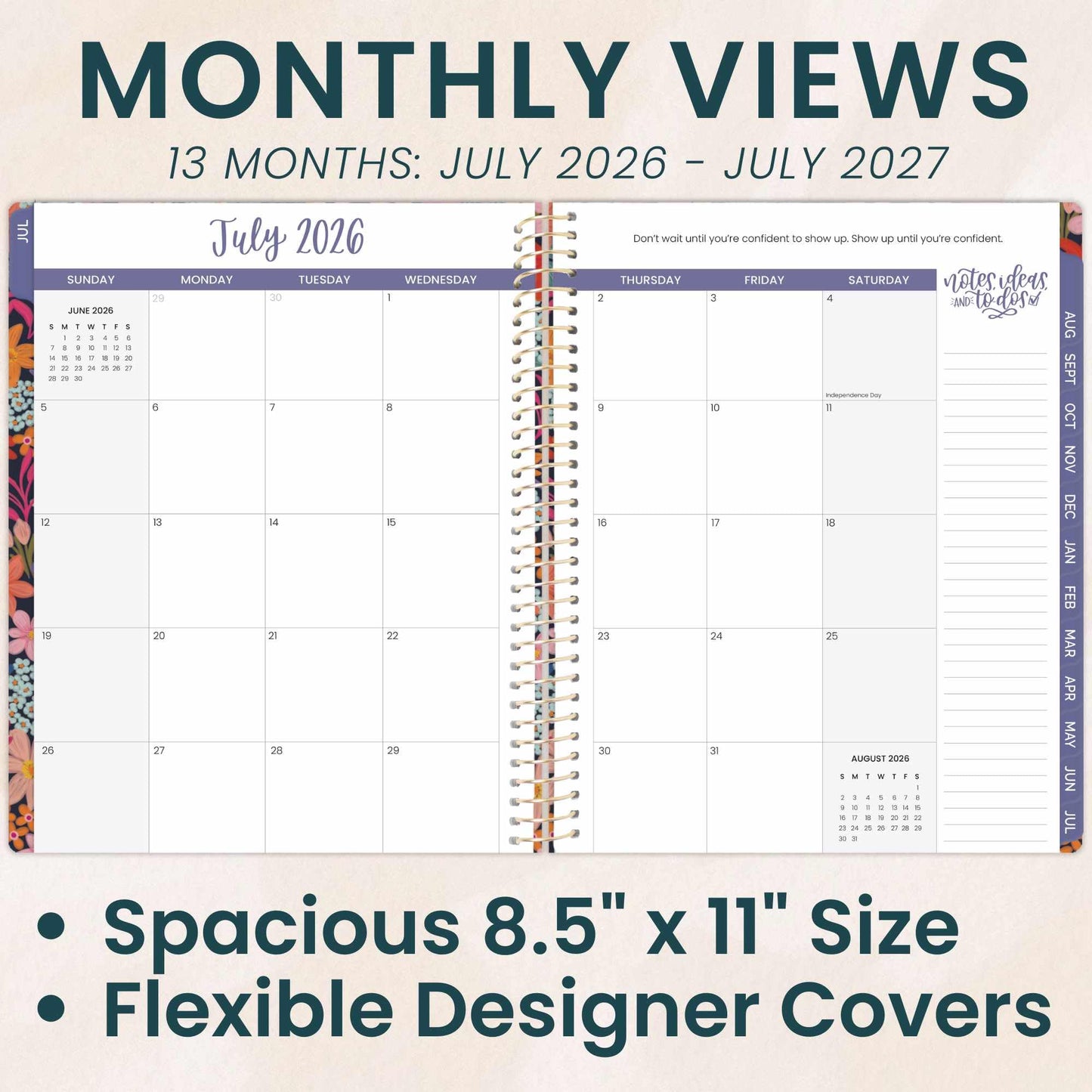 bloom daily planners 2026-2027 Planner (8.5” x 11") 13 Month Academic Year Organizer (July 2026 - July 2027) - Weekly & Monthly Agenda Book