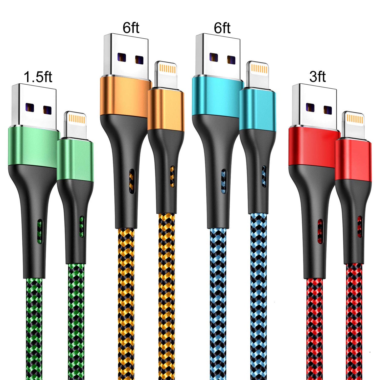 Durcord iPhone Charger 6FT/6/3/1.5, Lightning Cable Fast Charging Cable Nylon Braided Cord Compatible with iPhone 14/13/12/11 Pro Max/XS…