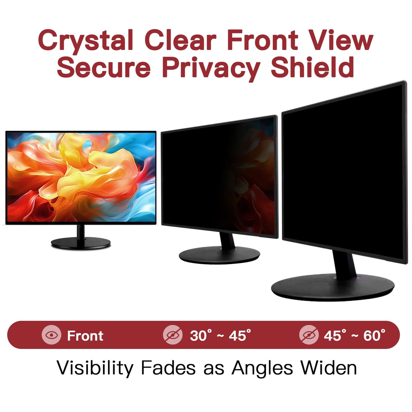 2 Pack 24 Inch Privacy Screen for Computer Monitor 16:9 Aspect Ratio, Eye Protection Anti Glare Computer Screen Cover, Removable Anti-Scratch Computer
