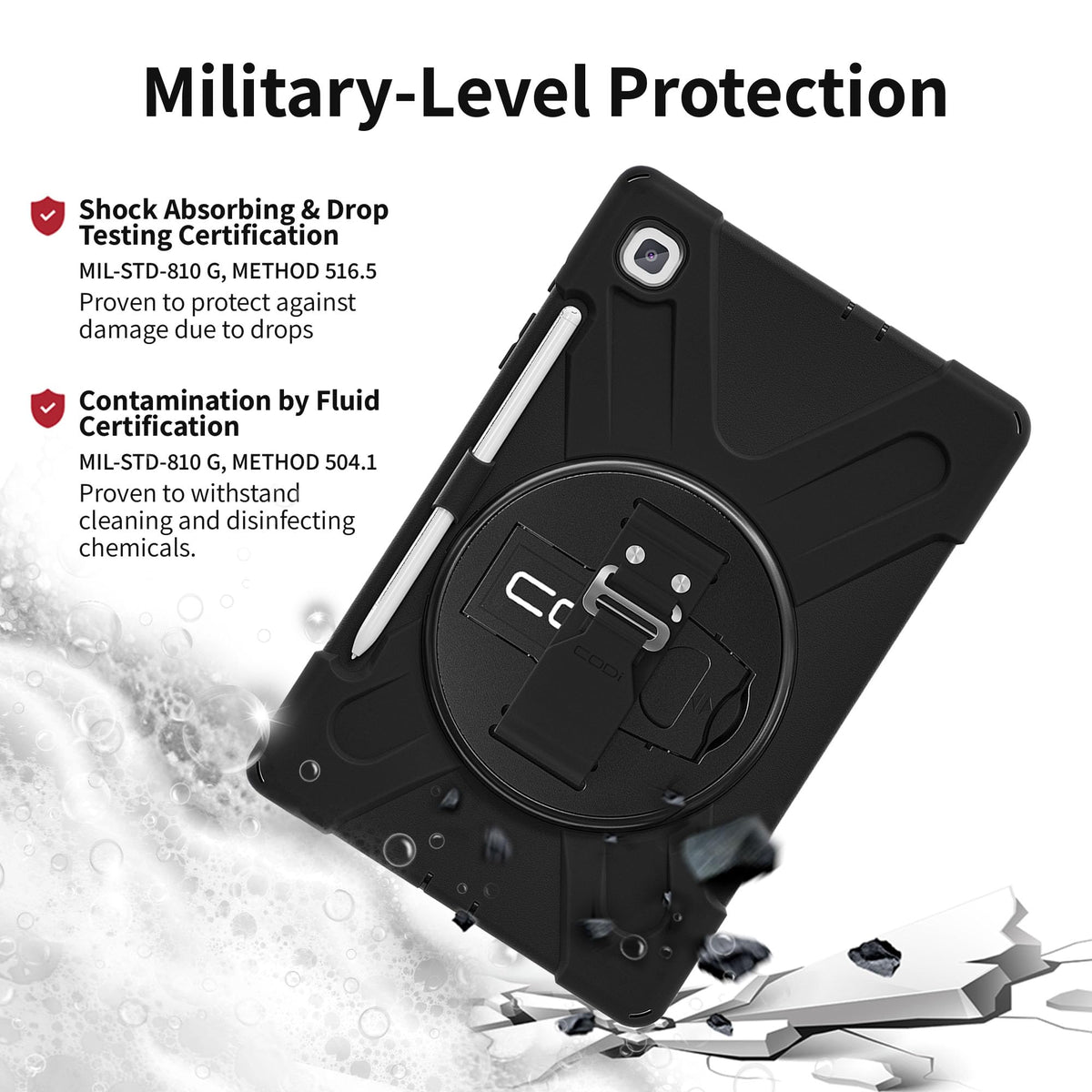 CODi Rugged Case for Samsung Galaxy Tab S6 Lite 10.4" (SM-P610/P615) | 360° Protection, Drop-Test & Fluid Contamination Certified