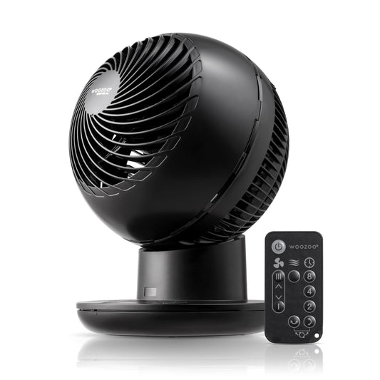 IRIS USA WOOZOO Air Circulator Fan with Remote, 8 Speeds, DC Motor, Black