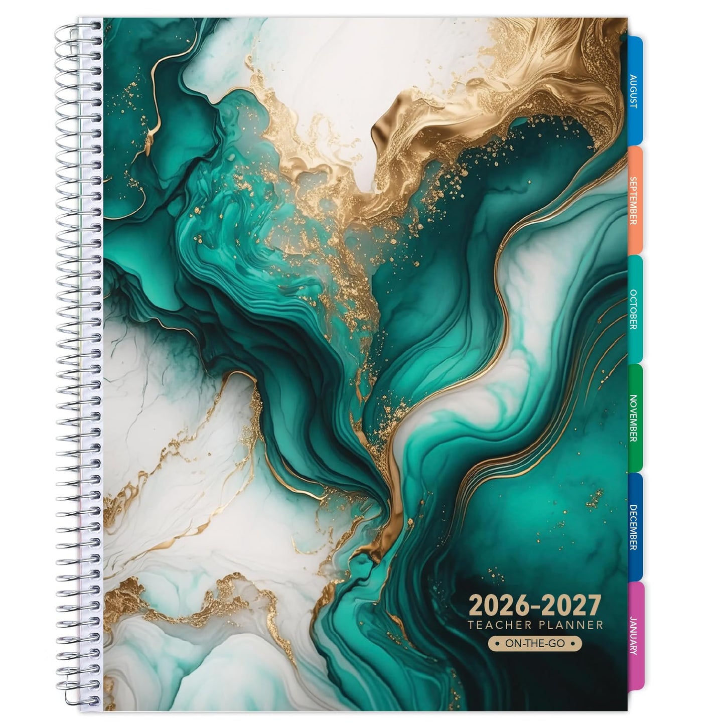 LITE TEACHER PLANNER - Aug 2026-Jul 2027, 8.5" x 11" Daily Weekly Monthly Organizers - Includes 7 Periods, Dated Calendar, Page Tabs, Bookmark,