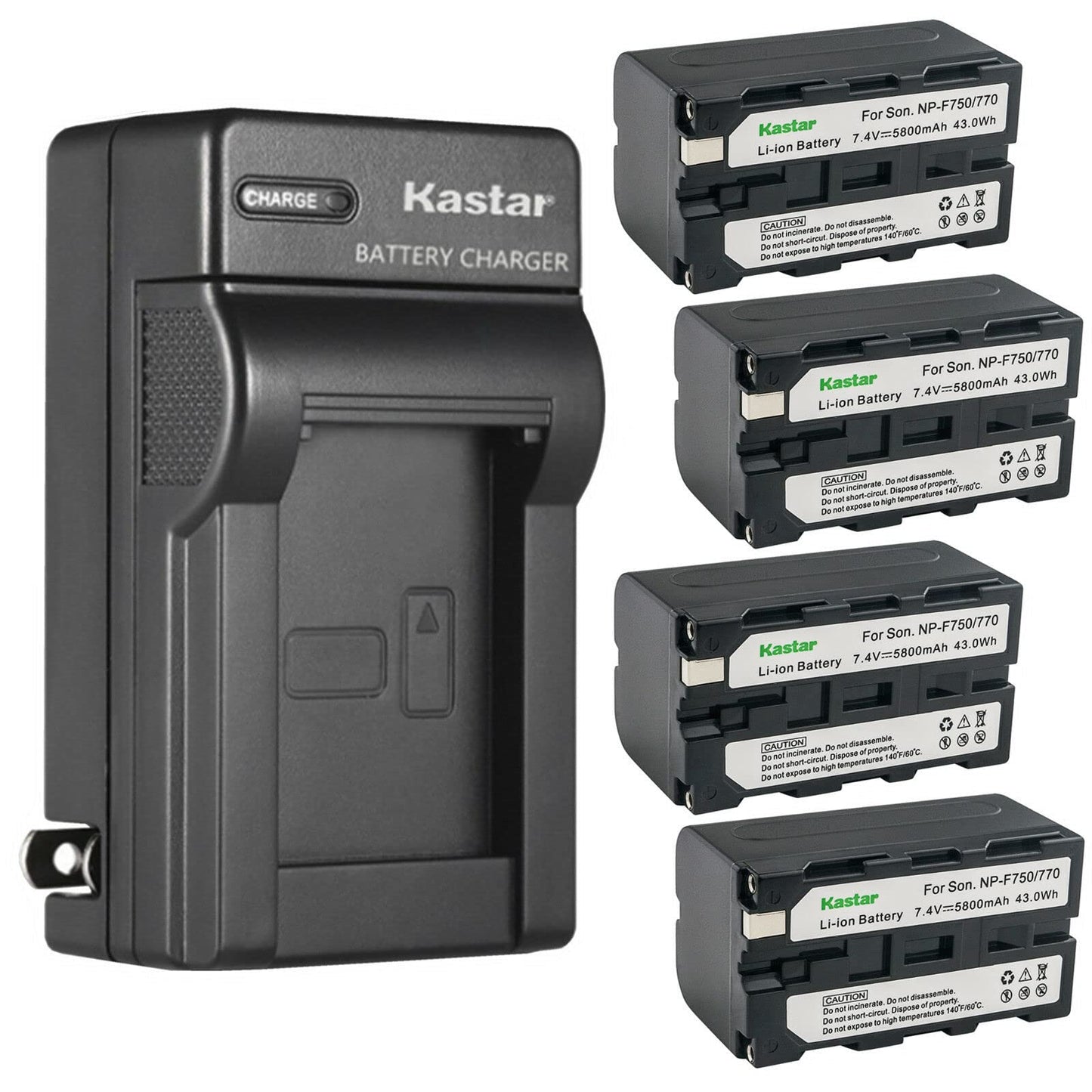 Kastar 4-Pack Battery and AC Wall Charger Replacement for Sony DCR-TRV58 DCR-TRV620 DCR-TRV7 DCR-TRV720 DCR-TRV735 DCR-TRV820 DCR-TRV9 DCR-TRV900