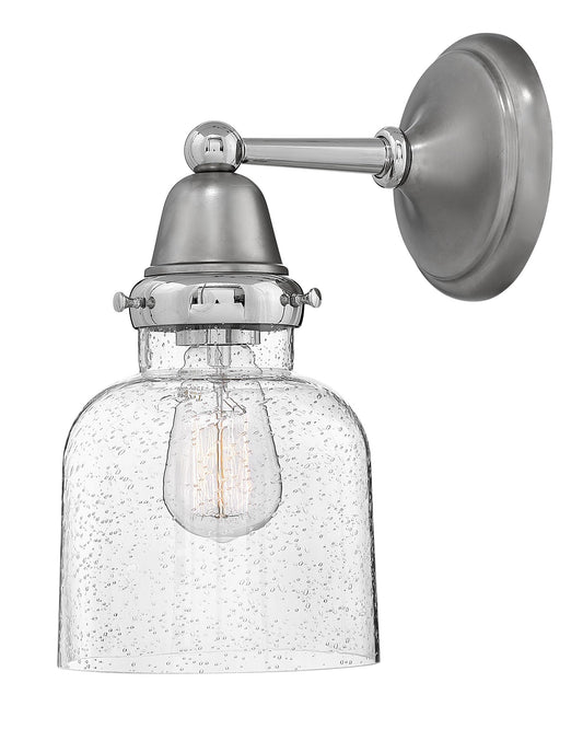 Hinkley Academy 67003EN 13" One Light Wall Sconce - 1-10w Med. LED Bulb Required, Clear Seeded Cylinder Glass - English Nickel