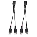 YOUCHENG 30cm USB 2.0A Female to Dual A Male Y Hub Adapter Cable for Computers and Mobile Phones - Data Transmission on One Port (2-Pack)