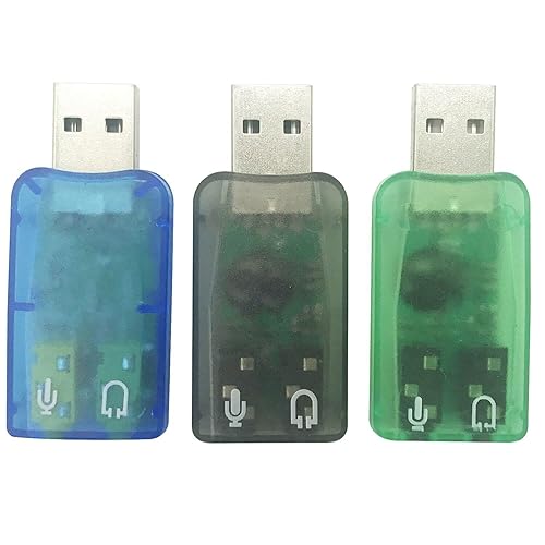 AJDPOI USB Audio Adapter 3.5mm Headphone and Microphone Jacks External Stereo Sound Card Plug and Play No Drivers Needed Compatible Windows, Mac