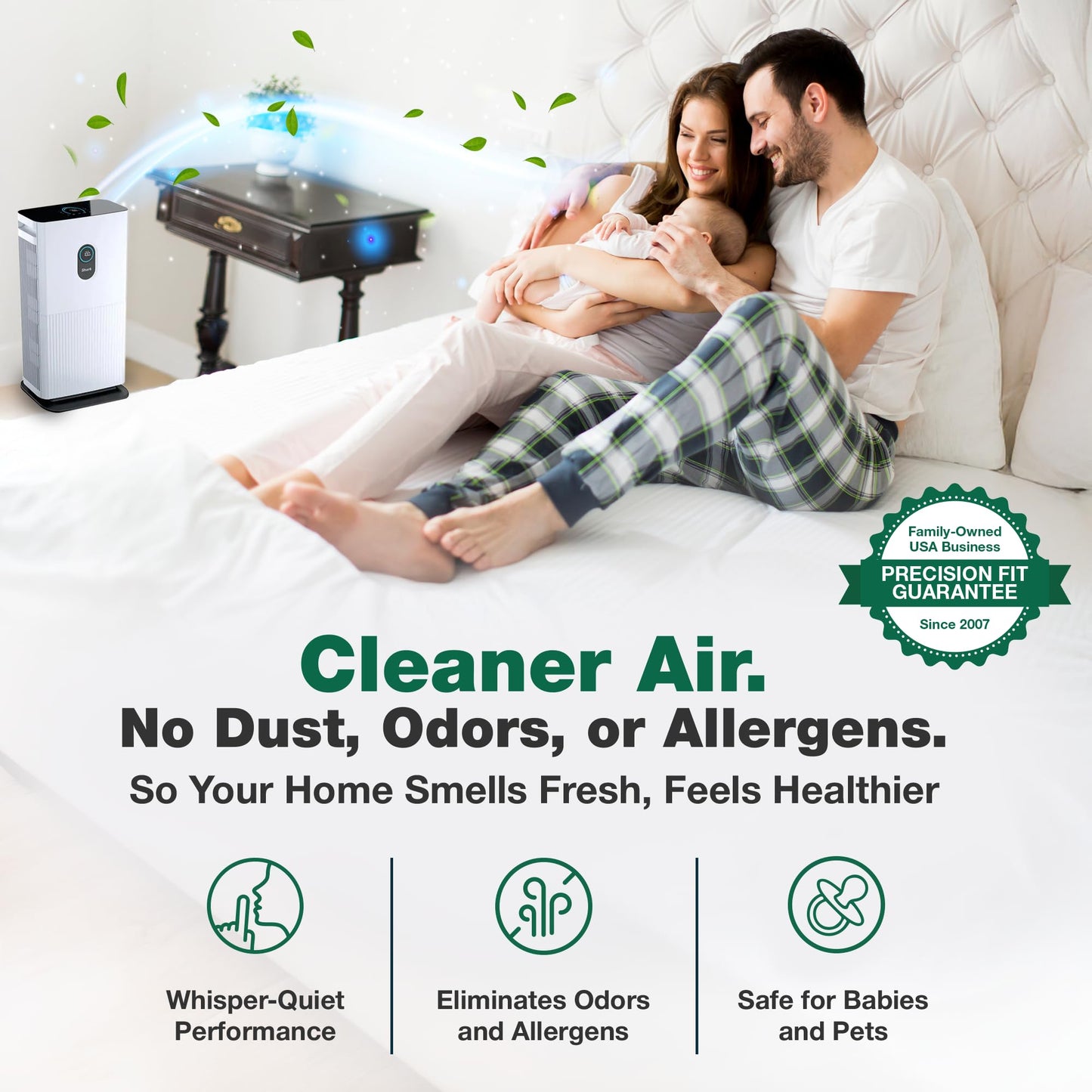 1 Premium HEPA Air Purifier Filter with Activated Carbon, Fits Shark Air Purifier 6 HE601 and HE602, Part no. HE6FKPET, HE6FKBAS, HE6FKPRO - Triple