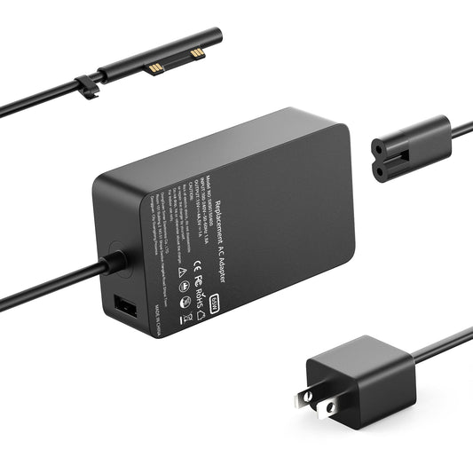 65W Surface Pro Laptop Charger Compatible with Microsoft Surface Pro 11 10 9 8 7 6 5 4 3 X Power Adapter,Surface Laptop 1 2 3,Compatible for Both
