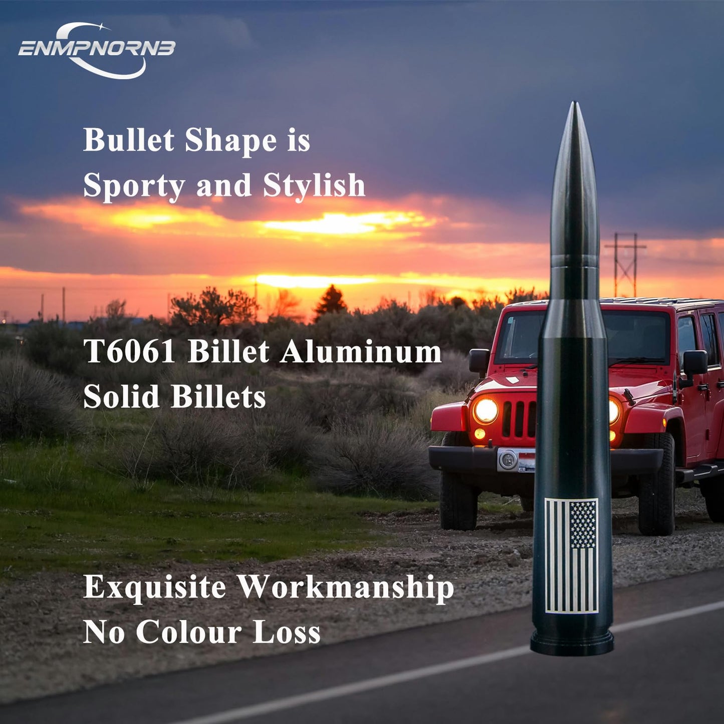 Enmpnornb 5.5inch Black Bullet Antenna Replacement for Various car Models,Dodge, Chevrolet, Raptor Truck Antenna Accessories