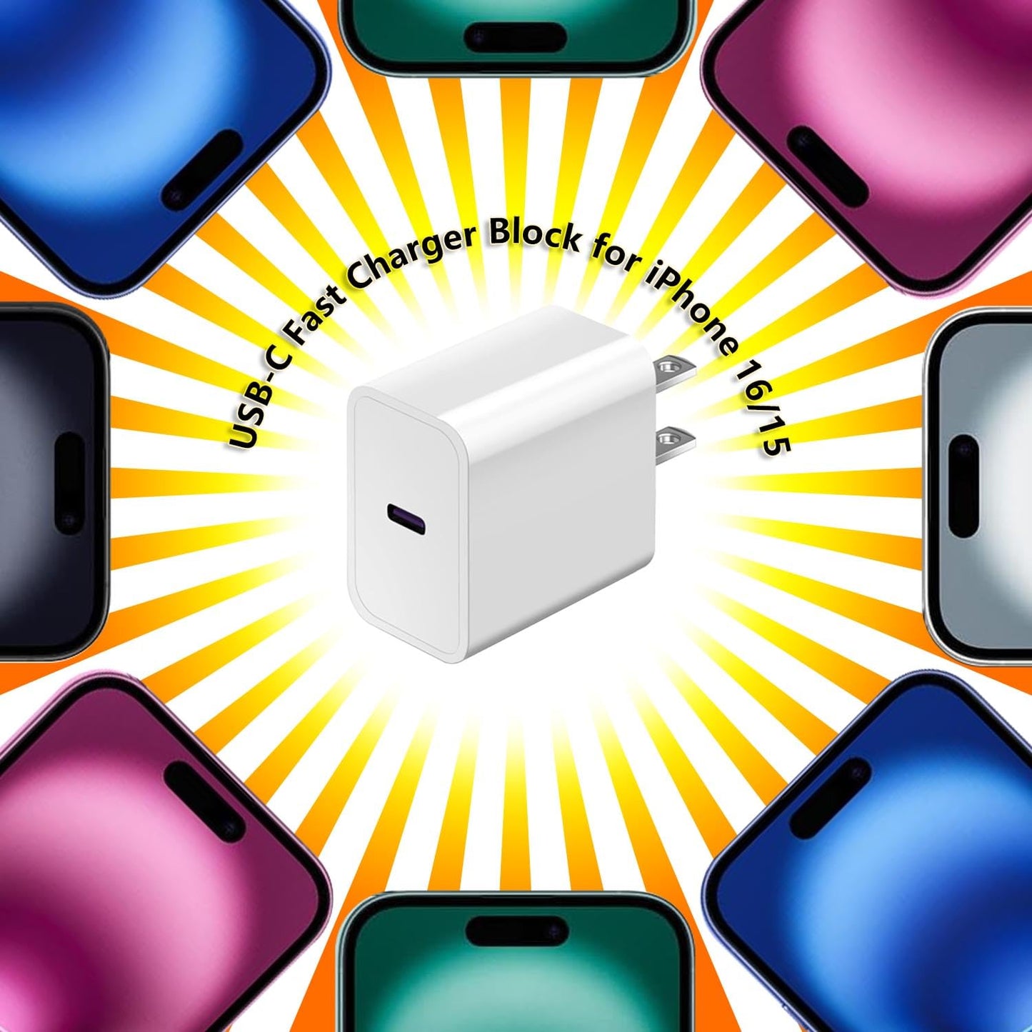 USB C Charger Block for Apple Watch Series 11 10 iWatch iPhone iPad AirPods Pro,Wireless Charger Pad, 1 Port Type C Fast Charging 20W PD Power Adapter