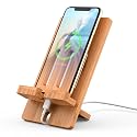 Pezin & Hulin Cell Phone Tablet Stand, Bamboo Wooden Smart Phone Desktop Charging Dock Holder Compatible with Pad, 8 Plus X XS Max XR, All Android