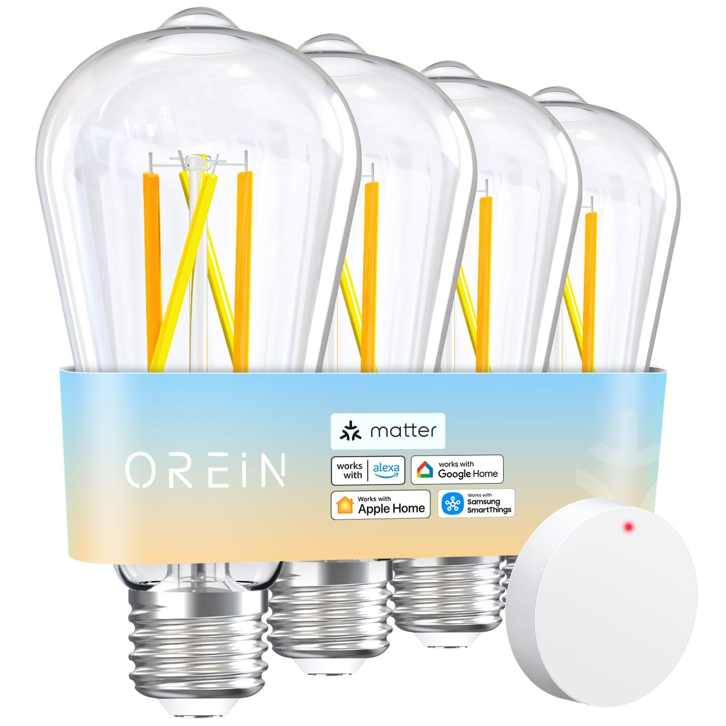 OREiN Matter Smart Edison Bulb, Vintage Light Bulb, Works with Alexa/Google