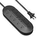 2 Prong Power Strip with 3 USB Ports, 2 Prong to 3 Prong Outlet Adapter, 6.6ft Extension Cord, 5V 3.4A USB, 2 Prong Surge Protector Black