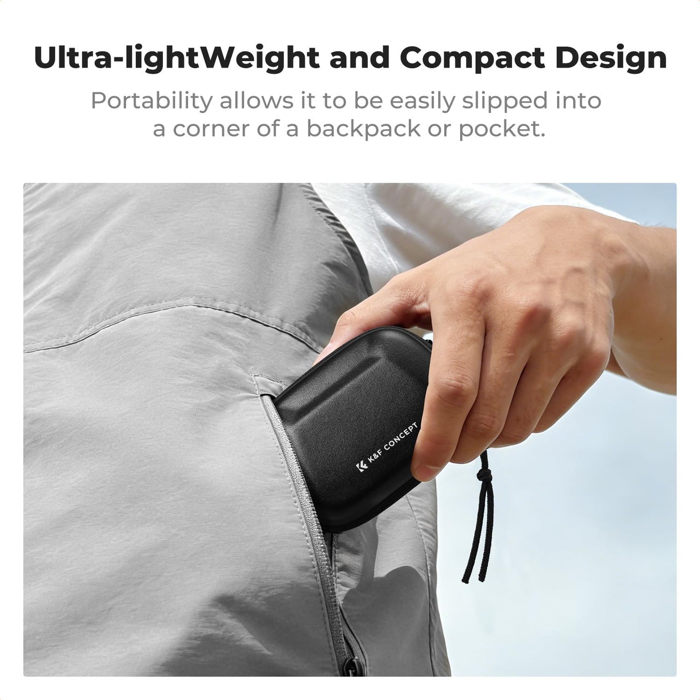 K&F CONCEPT Semi Open Carrying Case for DJI Osmo Action 6/3/4/5 Pro, Small EVA Hard Storage Bag Portable Travel Protector Case for Go Pro Hero
