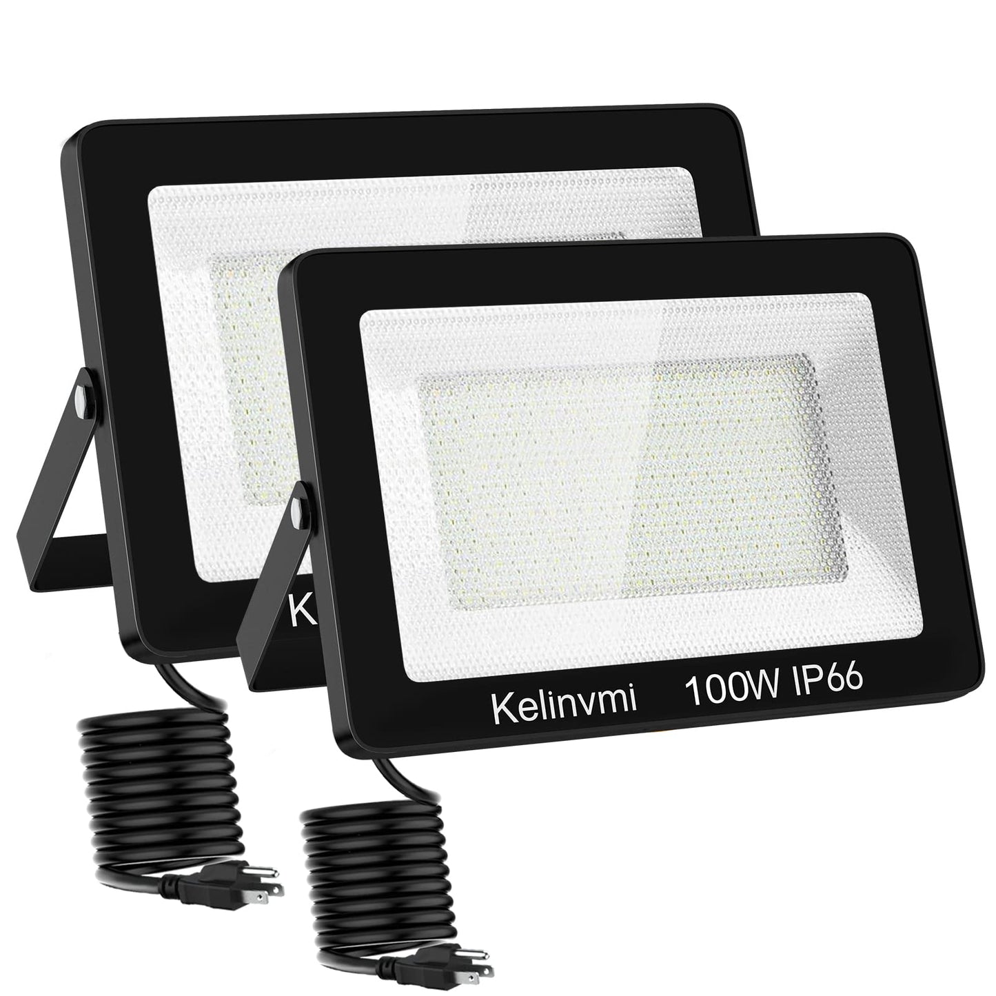 KELINVMI 100 W Outdoor LED Floodlight, 10000 lm LED Floodlight, 4200 K Warm White IP66 Waterproof Outdoor Lighting for Garden, Garage, Home, Yard, 50