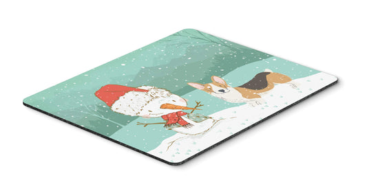 Caroline's Treasures CK2061MP Tricolor Pembroke Corgi Snowman Christmas Mouse Pad, Hot Pad or Trivet for Home Office Gaming Working Computers Laptop