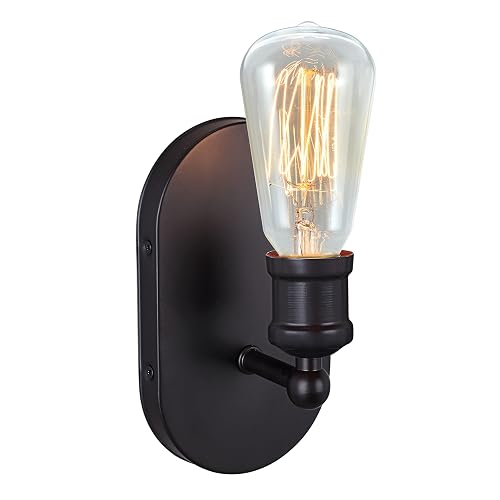 Aspen Creative 62165, One Metal Bathroom Wall Light Fixture, 4-5/8" Wide, Transitional Design in Oil Rubbed Bronze Vanity,