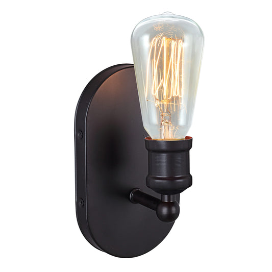 Aspen Creative 62165, One Metal Bathroom Wall Light Fixture, 4-5/8" Wide, Transitional Design in Oil Rubbed Bronze Vanity,
