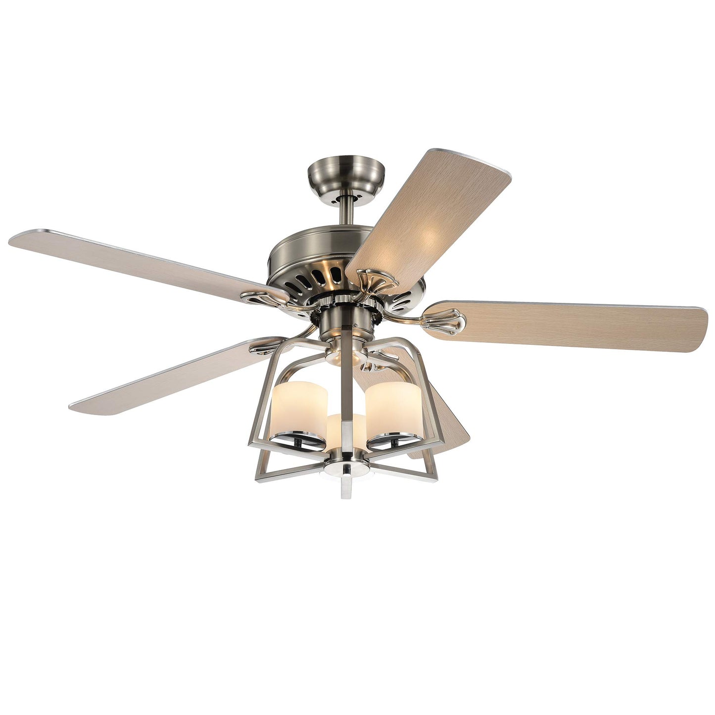 Edreyan Satin Nickel 52 inch 5 Blade Ceiling Fan