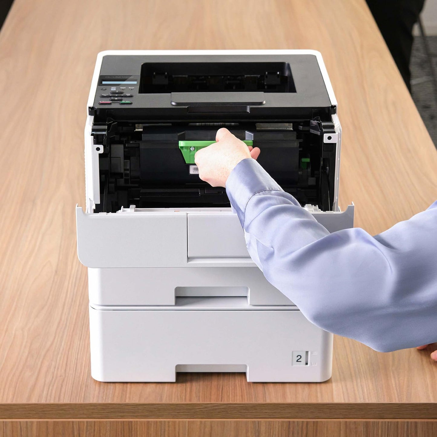 Brother HL-L6210DWT Business Monochrome Laser Printer with Dual Paper Trays, Wireless Networking, Works with Alexa, White