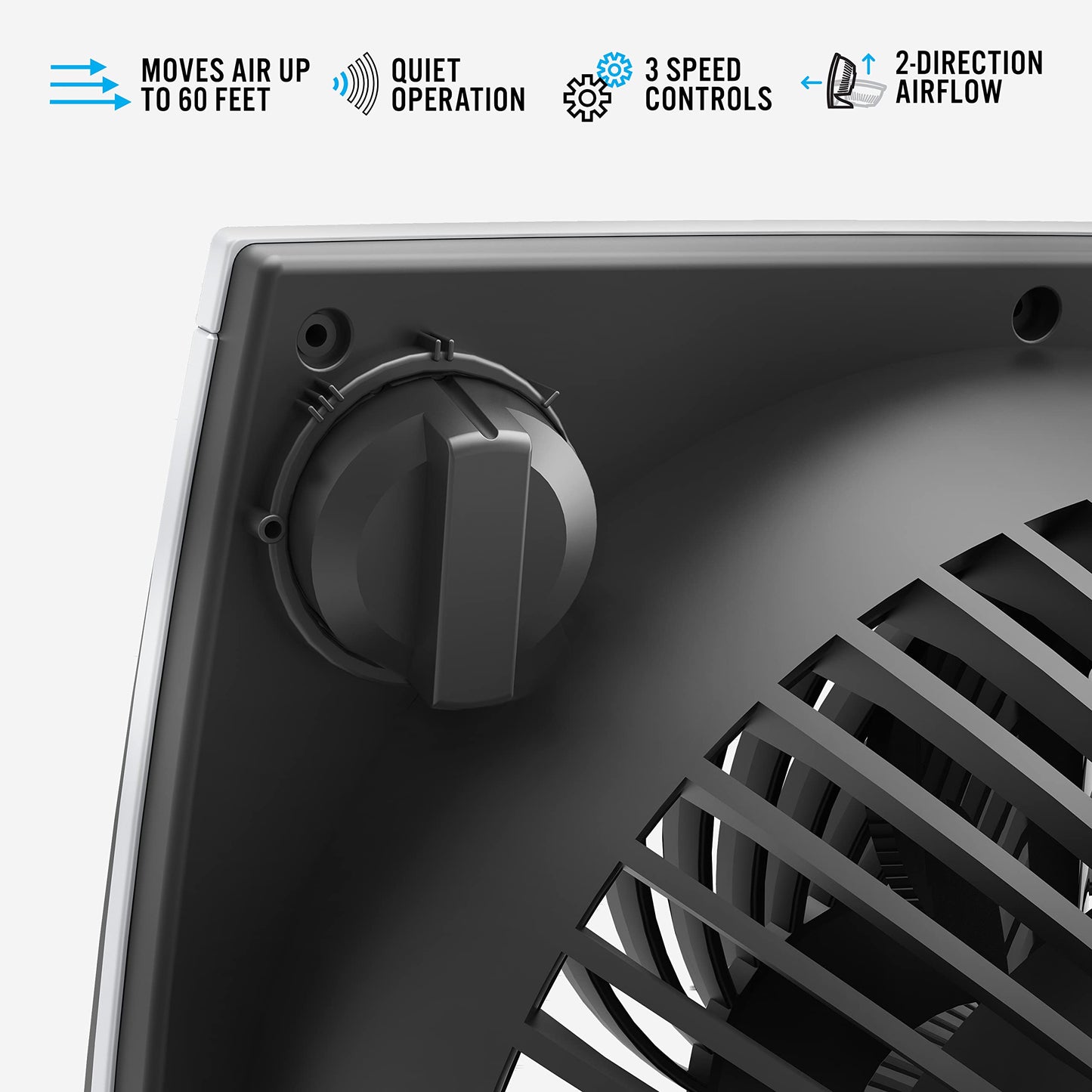 Vornado 573 Compact Flat Panel Air Circulator Fan, 3 Speeds, Moves Air 60 Feet, Fan for Bedroom, Home, Office, Black