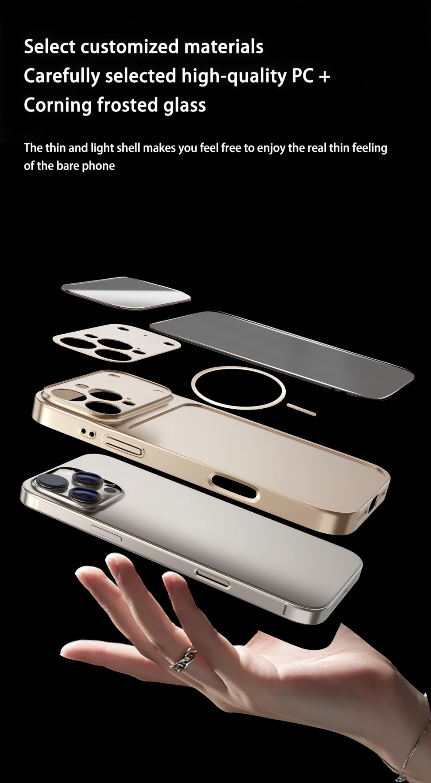 Erlova Designed Magnetic Series for iPhone 15 Pro Max Case,Black