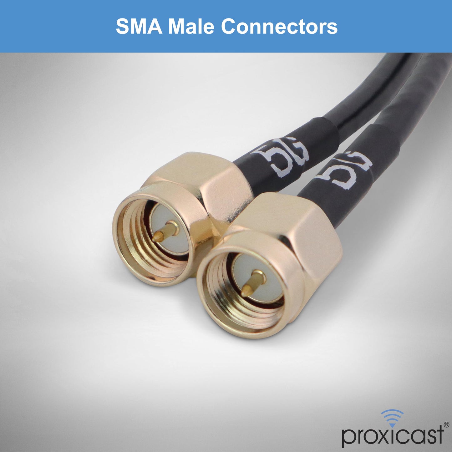 Proxicast 4G / 5G 3.5 dBi Omni-Directional Adhesive Mount Low Profile Flat Stick-On Antenna with 18 in Coax & SMA Male - Compatible with Cradlepoint
