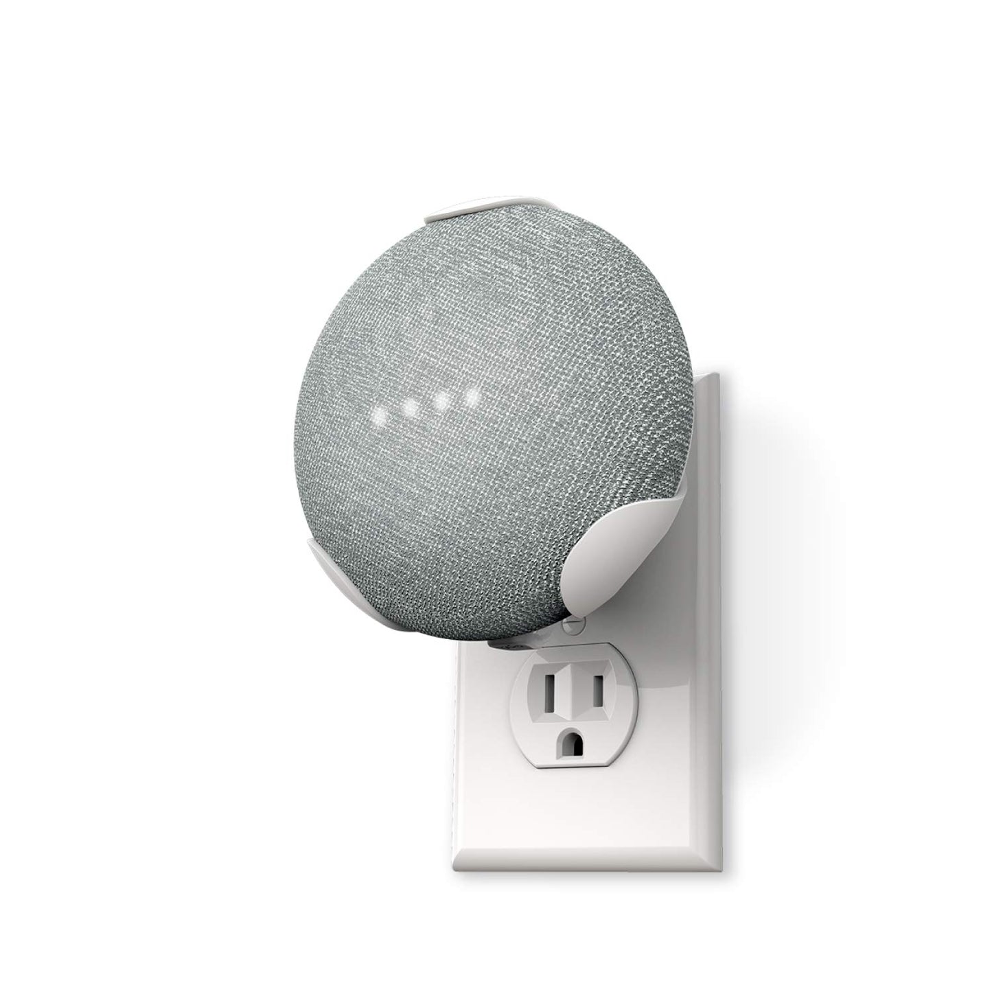 360 Electrical 360580 PowerClip Outlet Mount for Google Home Mini - Google Plug-in Bracket Stand Holder Case, for Kitchen, Bathroom, Bedroom, Living