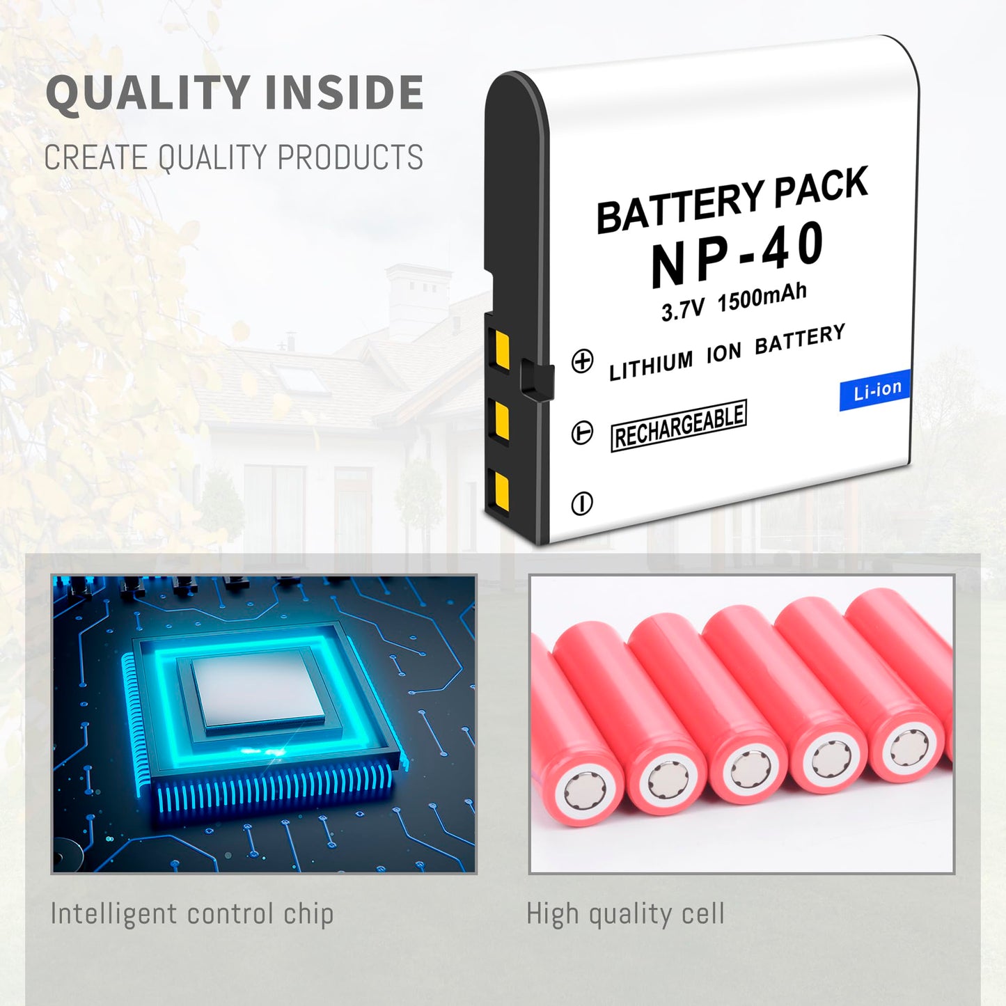 3-Pack NP-40 Battery, USB Dual-Channel Charger Compatible for Casio NP-40 Kodak LB-060,GE GB-60 Exilim EX-Z400, Exilim EX-FC100, Exilim EX-FC100WE
