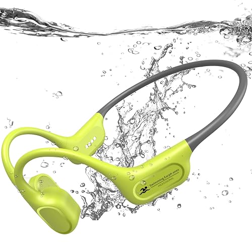 RR SPORTS Bone Conduction Bluetooth Headphones-SwimBeats,IP68 Waterproof Swimming Headphones with 32GB MP3 Player, Lightweight Open Ear Design