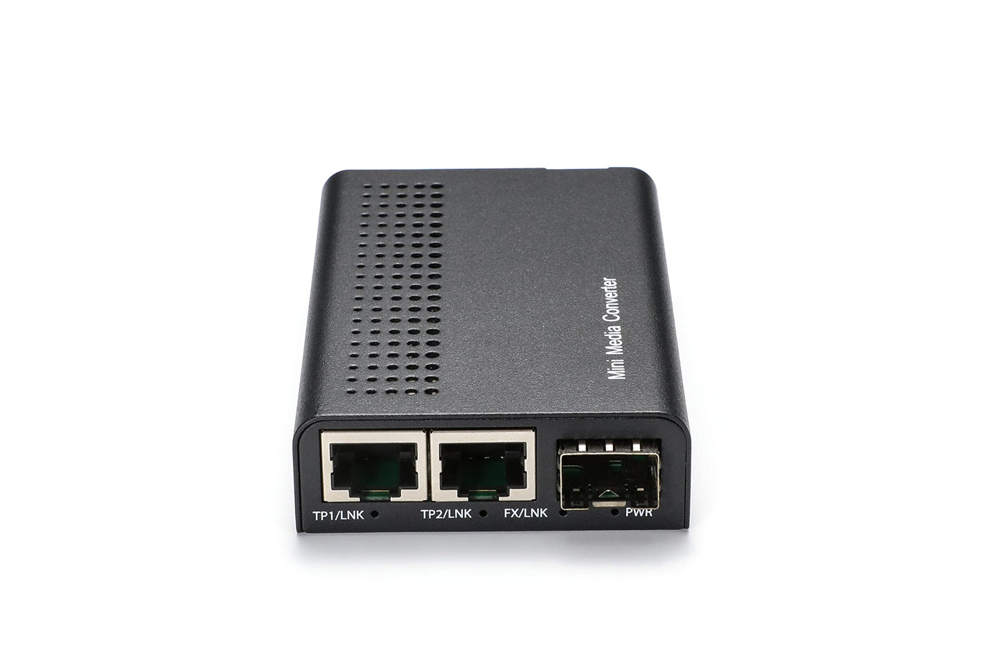 QSFPTEK Mini Unmanaged 2X 10/100/1000Base-T RJ45 to 1000Base-X SFP, Gigabit Ethernet to Fiber Media Converter, AC 100V~240V or DC 5~12V Optional