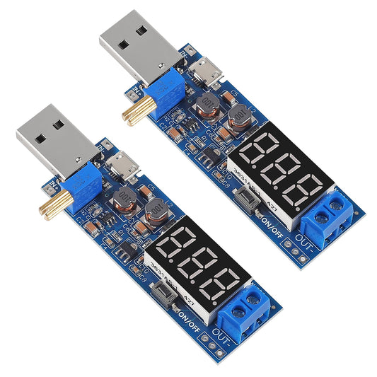 XIITIA 2pcs USB Buck Boost Converter 3.5V-12V to 1.2V-24V DC-DC Adjustable Step Up Step Down Power Supply Module Voltage Regulator 5V to 3.3V 9V 12V…