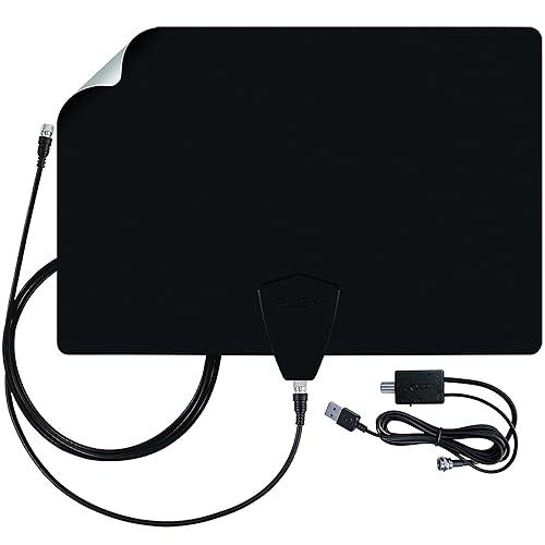 Antennas Direct ClearStream Flex Amplified Indoor TV Antenna, UHF VHF, Multi-Directional, Reversible, 50+ Mile Range - w/Jolt Switch Amplifier