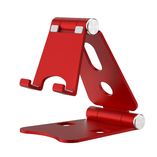 HZZADZXW Dual Folding Cell Phone Stand, Adjustable Foldable Desktop Phone Holder for Desk, Aluminum Phone Dock Cradle, Compatible with iPhone 17 16 15