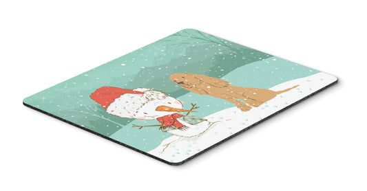 Caroline's Treasures CK2071MP Tan Spaniel Snowman Christmas Mouse Pad, Hot Pad or Trivet for Home Office Gaming Working Computers Laptop Mouse