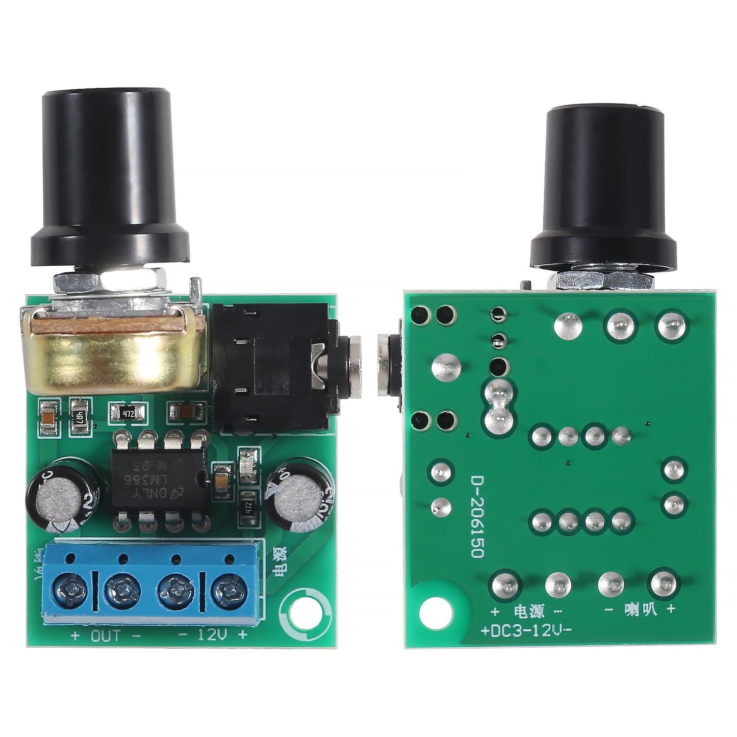 3pcs LM386 Mini Audio Amplifier Board DC 3-12V Volume Adjustable Control LM386 Audio Power Amplifier Module Support 0.5W-10W Speakers(Pack of 3)