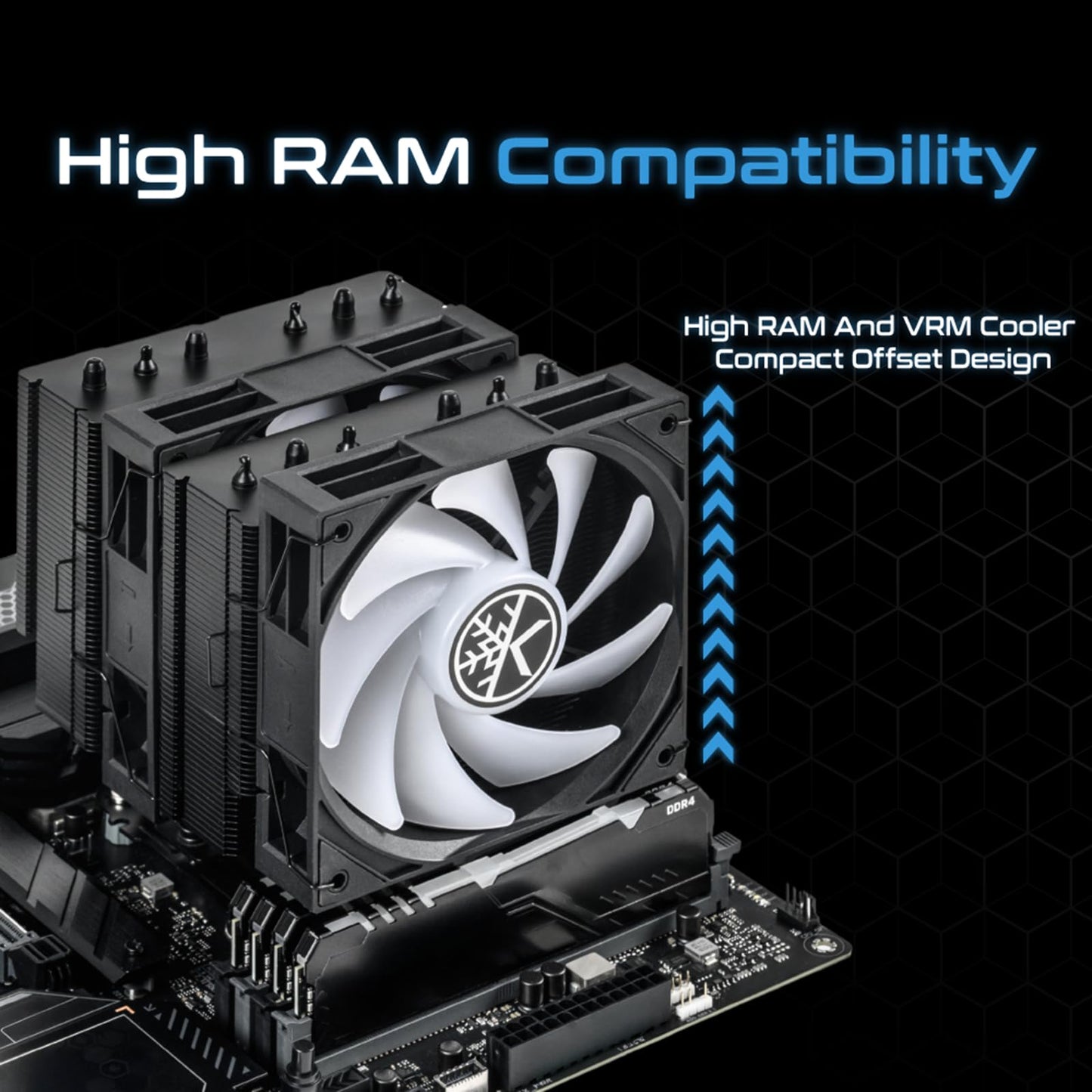 KINGCOOL Iron Wind 120 ARGB CPU Air Cooler, 6 Heat Pipes & Dual Towers, Dual 120mm PWM Fans, 1800 RPM Speed, ARGB Lighting, PC Cooler for AMD AM4 AM5