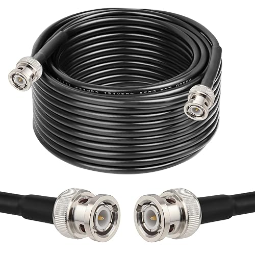 XRDS -RF 50 ohm BNC Cable 50FT, BNC Male Extension RG58 Coax Cable for Antenna Analyzer, CB Radio, Security CCTV Camera