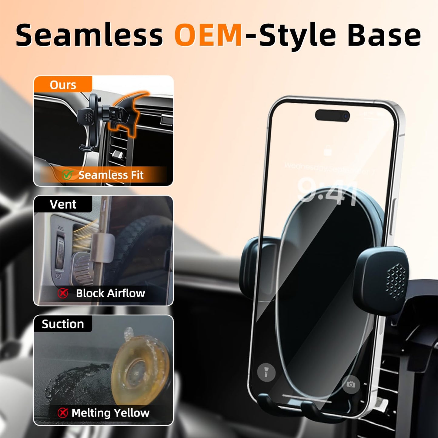 Phone Holder for F150 (2021-2024 2025, 14th Gen), Dash Phone Mount for Truck, 360° Mobile Holder, Hands Free Automobile Cradlest for iPhone, Samsung