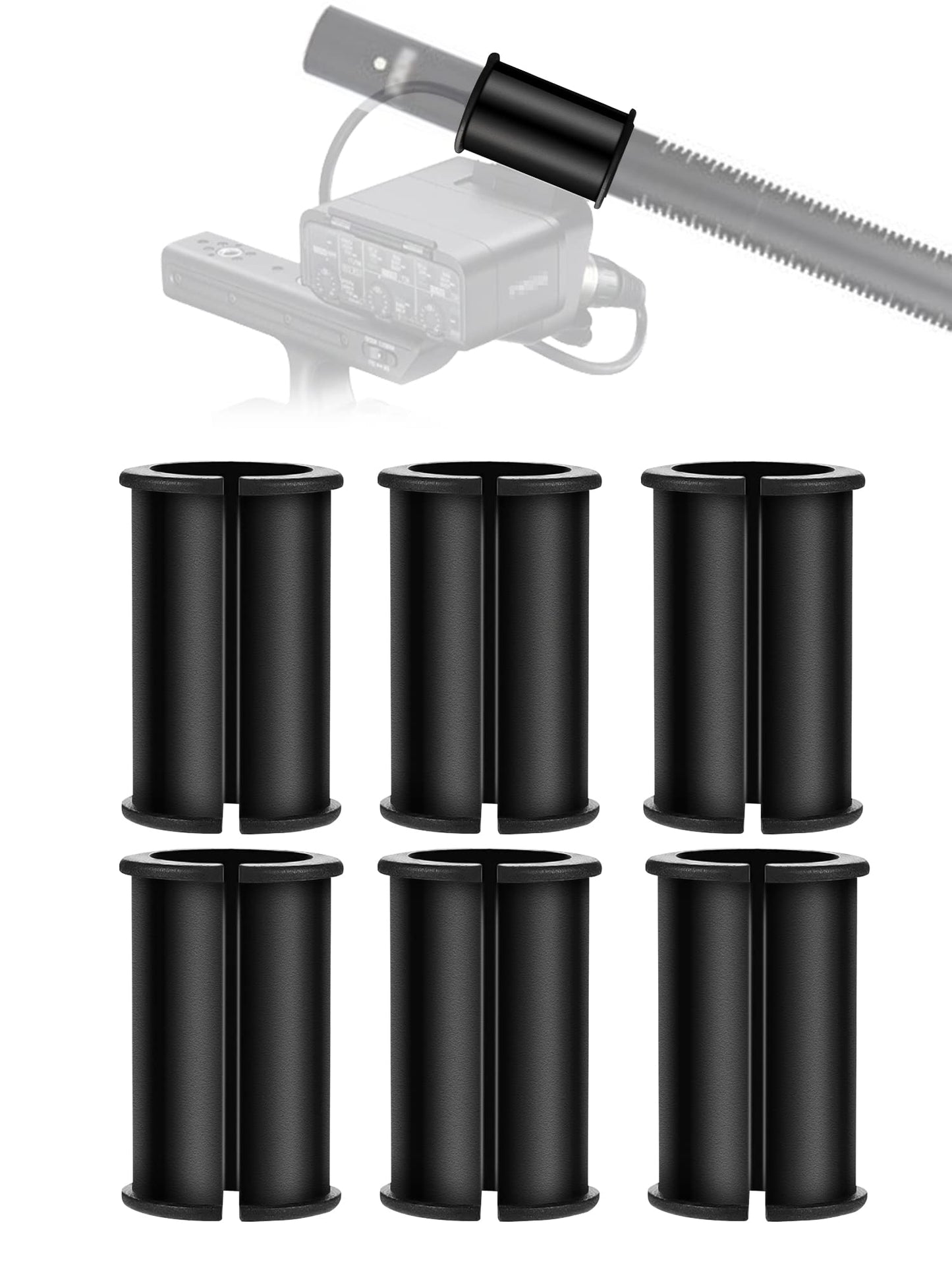 6 Pack Microphone Shock Mount Spacer Rubber Tube Washer Compatible with Sony Camcorder Rode NTG, Sennheiser MKH418 MKH416 MKE600