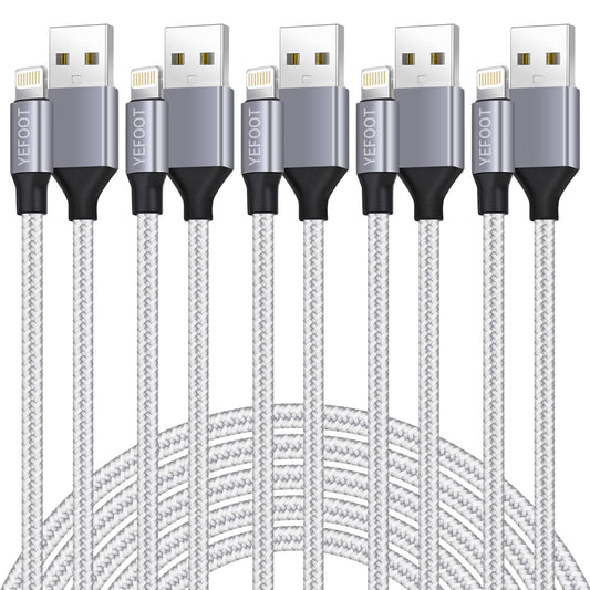 [Apple MFi Certified] 6Pack(3/3/6/6/6/10FT) iPhone Charger Nylon Braided Fast Charging Lightning Cable Compatible iPhone…