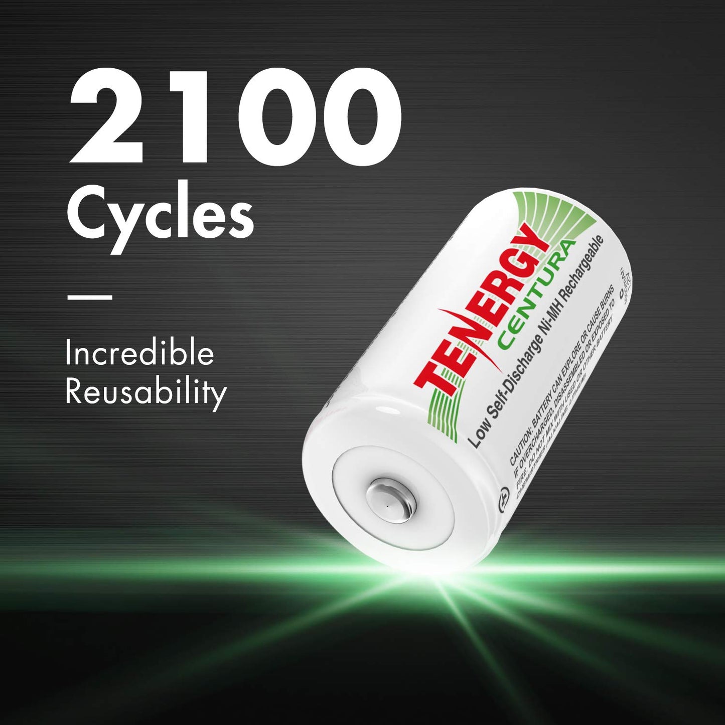 Tenergy Centura NiMH Rechargeable C Batteries, 4000mAh C Battery, Low Self Discharge C Cell Battery, Pre-Charged C Size Battery, 8 Pack